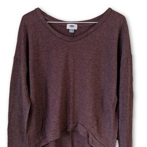 Old Navy High Low Crop Long Sleeve Shirt - M